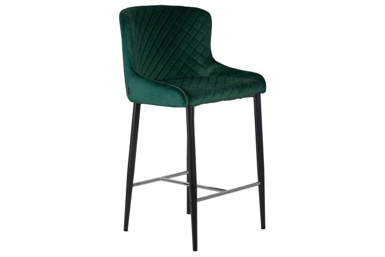 Набор 2 шт Стул полубарный DOBRIN CHRISTIAN'65, черные ножки, зеленый велюр (V108-64)-2