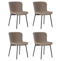 Набор 4 шт Стул обеденный DOBRIN MILO, черные ножки, бежевый букле (UF992-04)