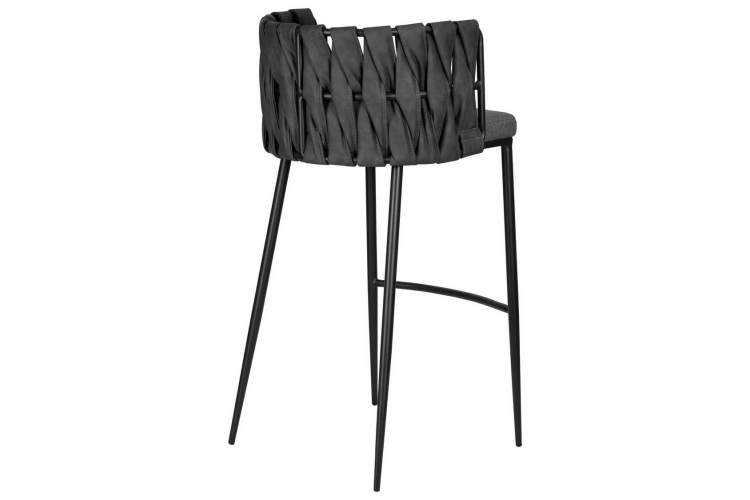 Стул барный DOBRIN AMELIA, серая ткань (F-48), темно-серый винтажный PU (MF-12)-3