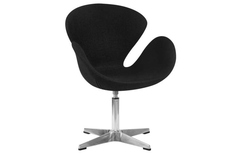 Кресло дизайнерское DOBRIN SWAN, черная ткань AF9, алюминиевое основание-8