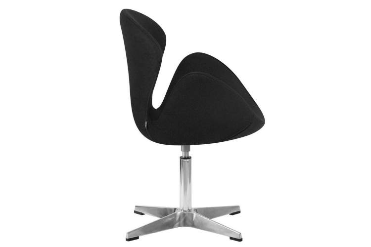 Кресло дизайнерское DOBRIN SWAN, черная ткань AF9, алюминиевое основание-1