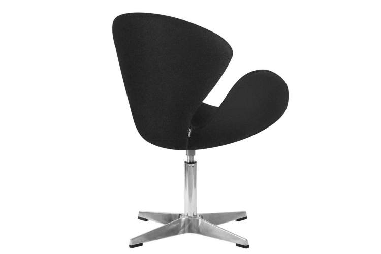 Кресло дизайнерское DOBRIN SWAN, черная ткань AF9, алюминиевое основание-2