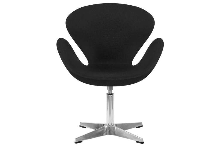 Кресло дизайнерское DOBRIN SWAN, черная ткань AF9, алюминиевое основание-4