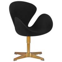 Кресло дизайнерское SWAN, черная ткань AF9, золотое основание