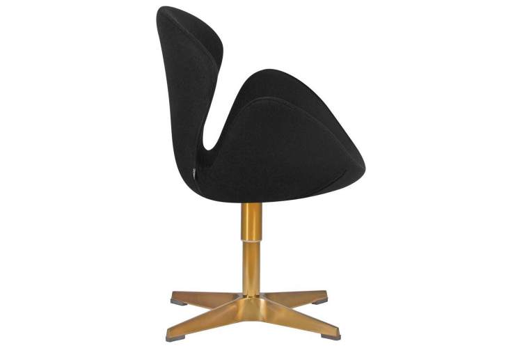 Кресло дизайнерское DOBRIN SWAN, черная ткань AF9, золотое основание-1