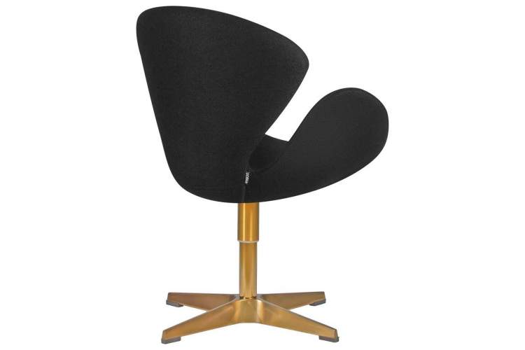 Кресло дизайнерское DOBRIN SWAN, черная ткань AF9, золотое основание-2
