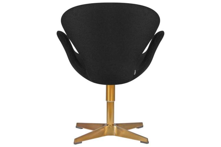 Кресло дизайнерское DOBRIN SWAN, черная ткань AF9, золотое основание-3