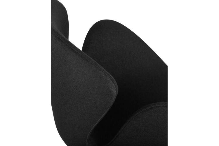 Кресло дизайнерское DOBRIN SWAN, черная ткань AF9, золотое основание-5