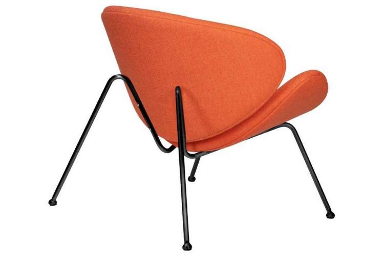 Кресло дизайнерское DOBRIN EMILY, оранжевая ткань AF, черное основания-3
