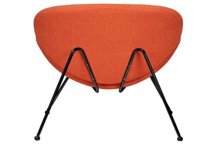Кресло дизайнерское DOBRIN EMILY, оранжевая ткань AF, черное основания-4