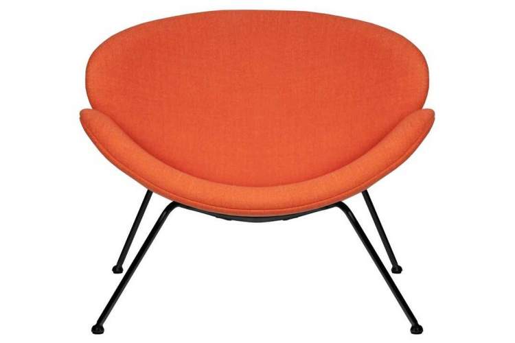 Кресло дизайнерское DOBRIN EMILY, оранжевая ткань AF, черное основания-5