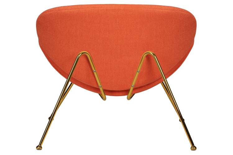 Набор 2 шт Кресло дизайнерское DOBRIN EMILY, оранжевая ткань AF, золотое основание-5