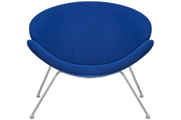 Набор 2 шт Кресло дизайнерское DOBRIN EMILY, синяя ткань AF6, хромированная сталь-6