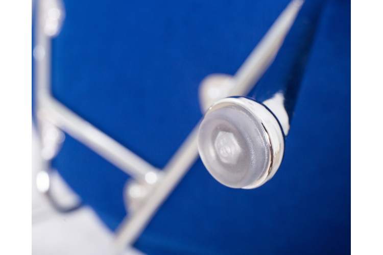 Набор 2 шт Кресло дизайнерское DOBRIN EMILY, синяя ткань AF6, хромированная сталь-9