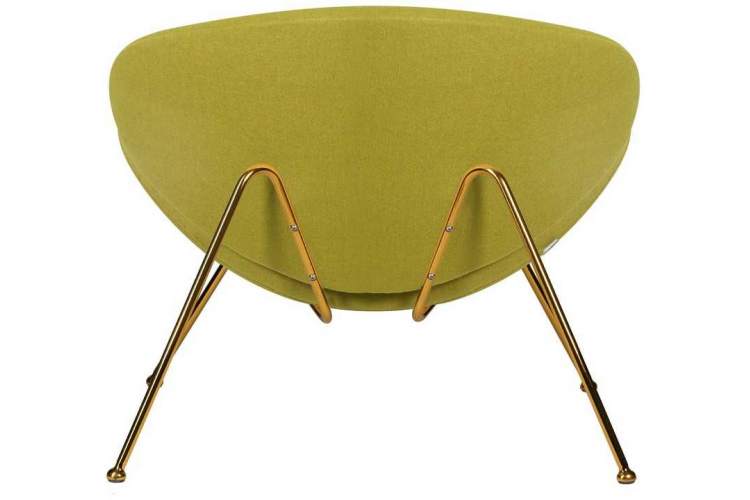 Кресло дизайнерское DOBRIN EMILY, светло-зеленая ткань AF3, золотое основание-4