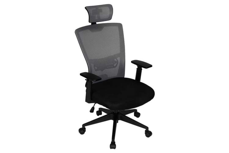 Офисное кресло для персонала DOBRIN NIXON, чёрный, серая сетка-6