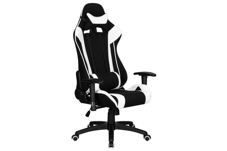 Кресло игровое DOBRIN DALLAS, черно-белая ткань