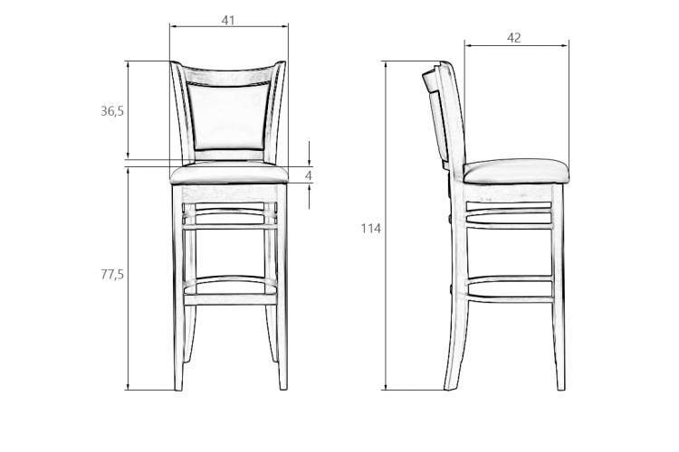 Набор 2 шт Стул барный DOBRIN GARRY BAR, капучино, кремовый-11