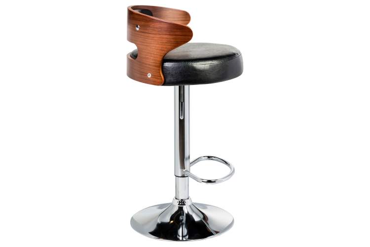 Набор 2 шт Стул барный DOBRIN FRED, коричневое дерево, чёрный-2