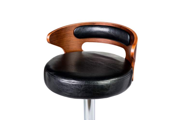 Набор 2 шт Стул барный DOBRIN FRED, коричневое дерево, чёрный-6