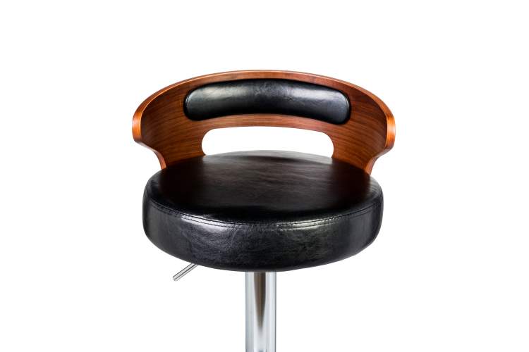 Набор 2 шт Стул барный DOBRIN FRED, коричневое дерево, чёрный-7