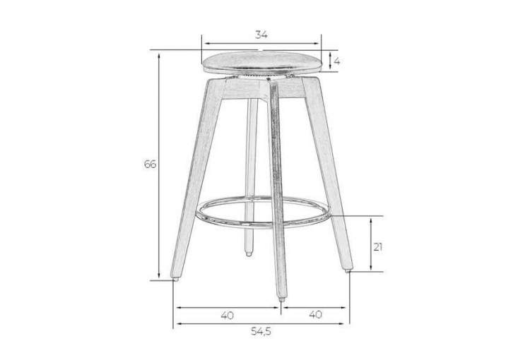 Табурет полубарный DOBRIN TOM'66, цвет черный глянец PU ABD 002-6
