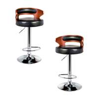 Набор 2 шт Стул барный DOBRIN FRED, коричневое дерево, чёрный