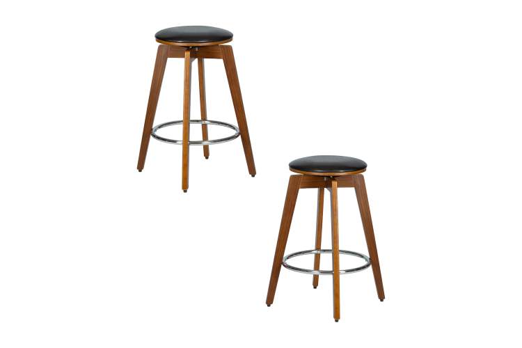 Набор 2 шт Табурет полубарный DOBRIN TOM'66, цвет черный глянец PU ABD 002