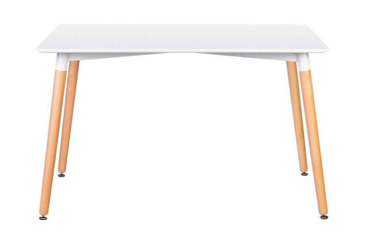 Стол обеденный DOBRIN SERRA WIDE, ножки светлый бук, столешница белая-1