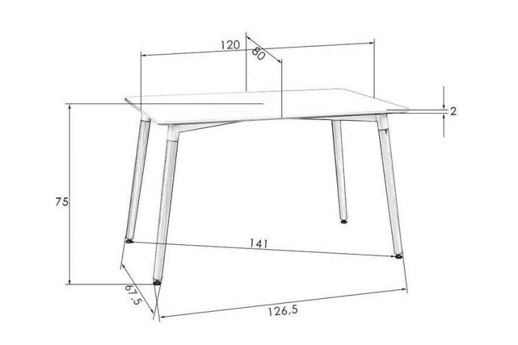 Стол обеденный DOBRIN SERRA WIDE, ножки светлый бук, столешница белая-4