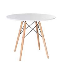 Стол обеденный CHELSEA`90, ножки светлый бук, цвет белый