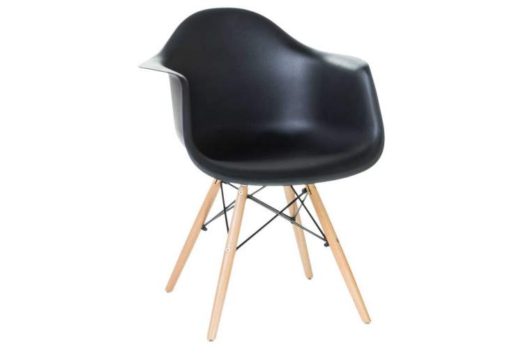 Стул обеденный DOBRIN DAW, ножки светлый бук, цвет сиденья чёрный