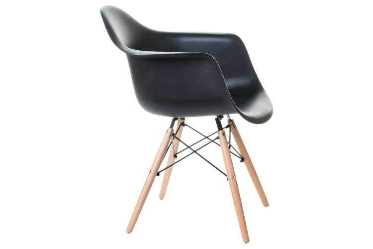 Стул обеденный DOBRIN DAW, ножки светлый бук, цвет сиденья чёрный-2