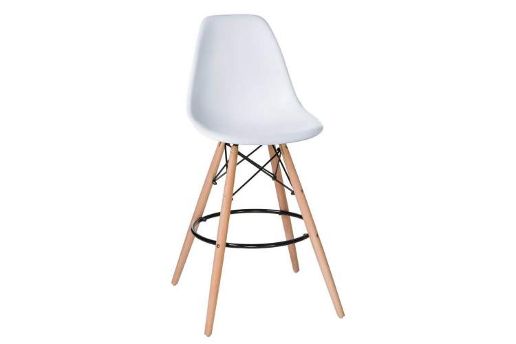 Стул барный LMZL-PP623G, ножки светлый бук, цвет сиденья белый