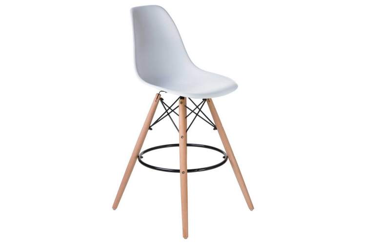 Стул барный LMZL-PP623G, ножки светлый бук, цвет сиденья белый-1