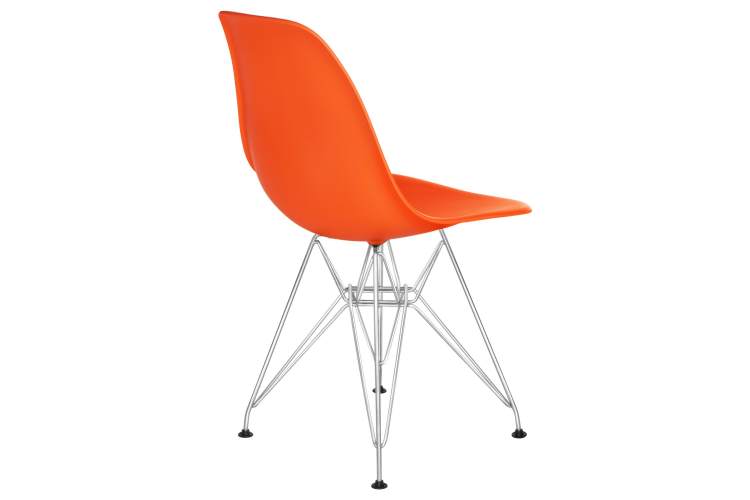 Набор 4 шт Стул обеденный DOBRIN DSR, ножки хром, цвет оранжевый (O-02)-4