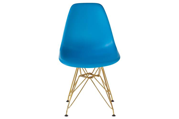 Набор 4 шт Стул обеденный DOBRIN DSR, ножки золотые, цвет голубой (BE-02)-6