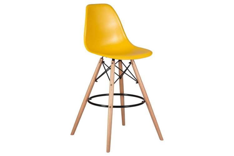 Стул барный DOBRIN DSW BAR, ножки светлый бук, цвет горчичный (Y-03)
