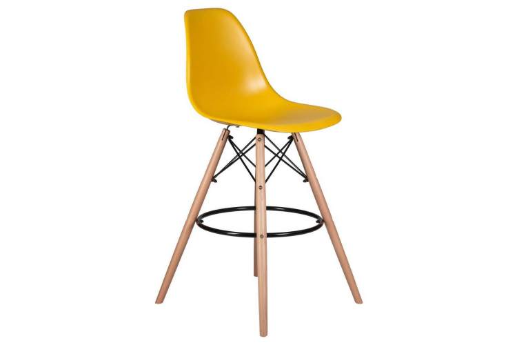 Стул барный DOBRIN DSW BAR, ножки светлый бук, цвет горчичный (Y-03)-1