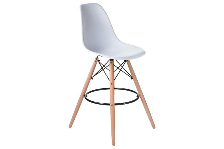Набор 2 шт Стул барный DOBRIN DSW BAR, ножки светлый бук, цвет сиденья белый (W-02)-2