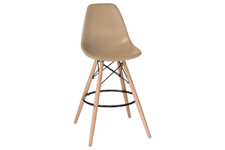 Стул барный DOBRIN DSW BAR, ножки светлый бук, цвет сиденья бежевый (GR-03)