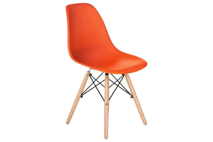 Набор 4 шт Стул обеденный DOBRIN DSW, ножки светлый бук, цвет оранжевый (O-02)-2
