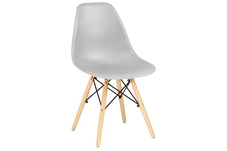 Стул обеденный DOBRIN DSW, ножки светлый бук, цвет светло-серый (GR-01)