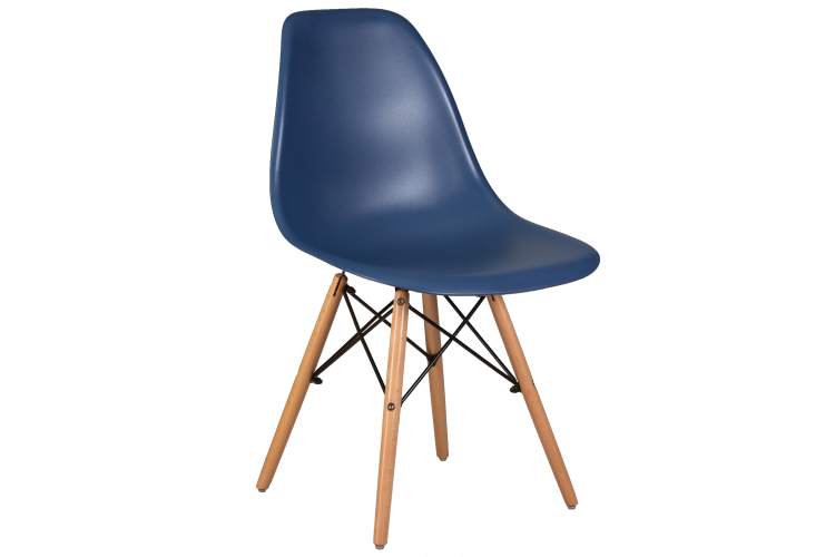 Набор 4 шт Стул обеденный DOBRIN DSW, ножки светлый бук, цвет тёмно-синий (BE-12)-1