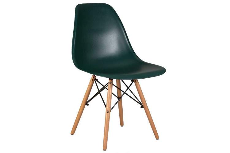 Стул обеденный DOBRIN DSW, ножки светлый бук, цвет тёмно-зеленый (G-13)