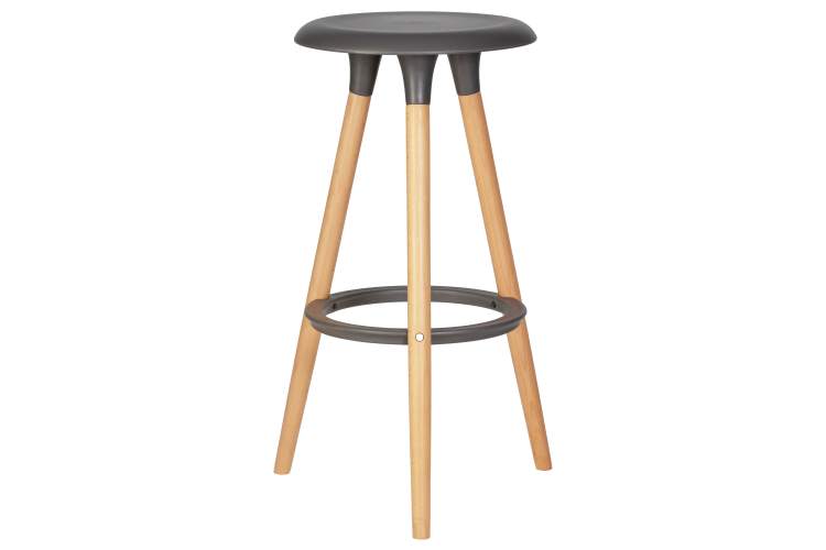 Набор 4 шт Табурет барный DOBRIN ROYCE, ножки светлый бук, цвет темно-серый (GR-04)-1