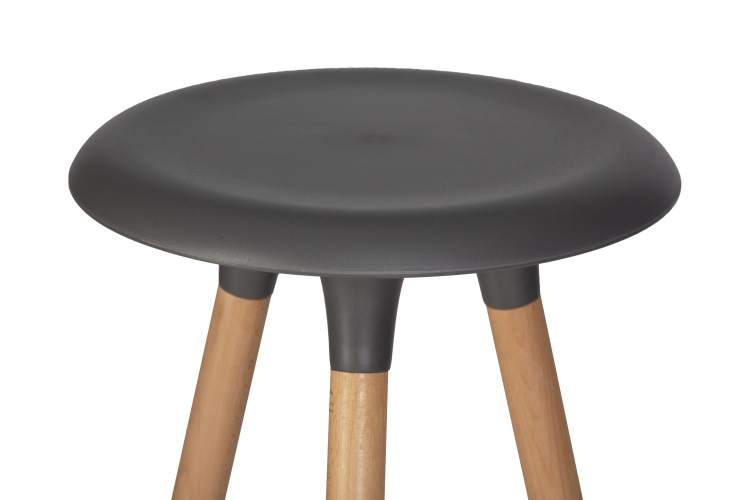 Набор 4 шт Табурет барный DOBRIN ROYCE, ножки светлый бук, цвет темно-серый (GR-04)-5