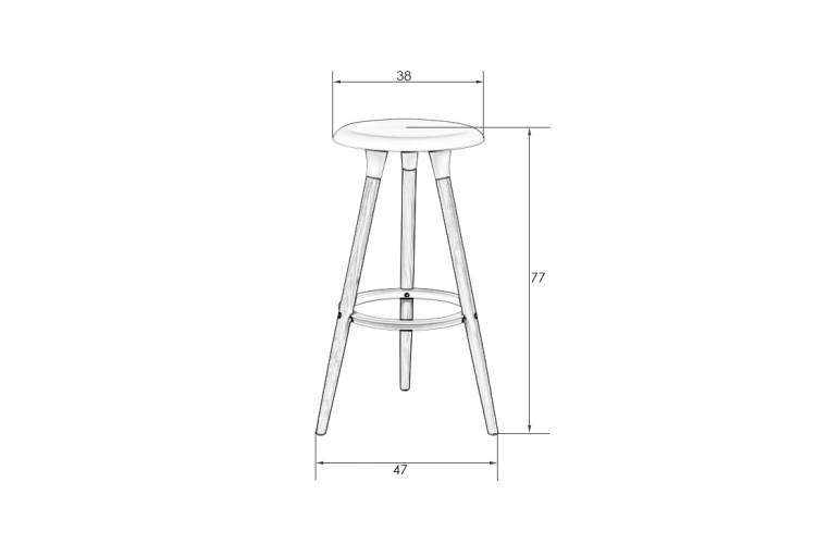 Набор 4 шт Табурет барный DOBRIN ROYCE, ножки светлый бук, цвет темно-серый (GR-04)-7