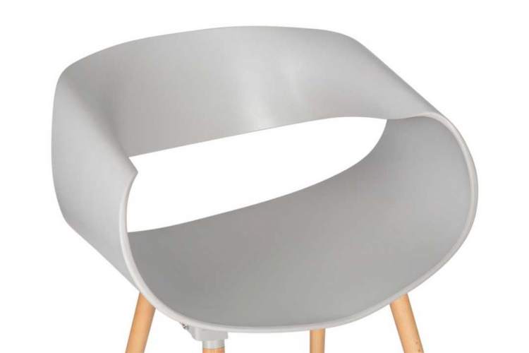 Стул обеденный DOBRIN ALIEN, ножки светлый бук, цвет светло-серый (GR-01)-1