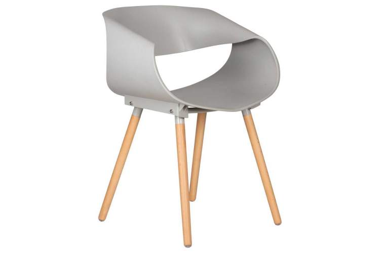 Стул обеденный DOBRIN ALIEN, ножки светлый бук, цвет светло-серый (GR-01)-2